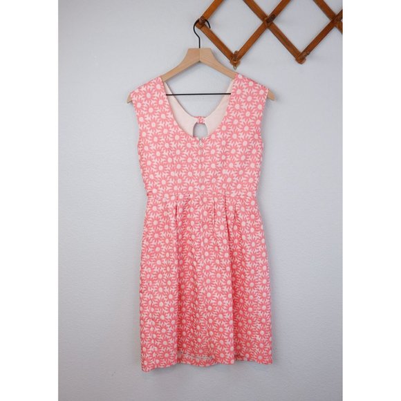 Belle Badgley Mischka Women's Retro Daisy Print Jacquard Fit & Flare Dress, 4 - Picture 4 of 14